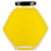 HEXAGON DECORATIVE JAR 380ML JAM HONEY SPICES