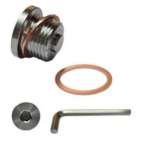 Porsche M18 304 Stainless Steel Magnetic Oil Drain Plug M18x1.5 (1 Oil Drain Plug, 2 Washers, 1 Wrench)