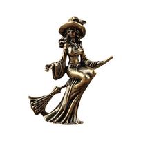 Home Decoration Wizard Figurine Halloween Magic Witch Figurine Creative Magician Statue  Gift Type B black
