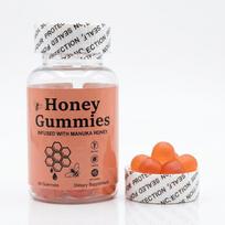 Manuka Honey Gummies - Natural Immune & Throat Support Supplement infused with Pure Manuka Honey - Non-GMO & Gluten-Free (60 Count) 1pack