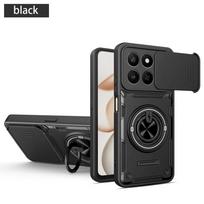 For Honor 400 Smart X7D Case Shockproof Armor Car Holder Magnetic Ring Phone Cover For Honor400 Smart X7 D X 7D Slide Lens Funda Honor X7d gray