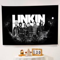 L-Linkin Park Backdrop Children's Birthday Party Happy Birthday Bedroom Sofa Decoration Banner 47.2x31.5inch/120*80cm white