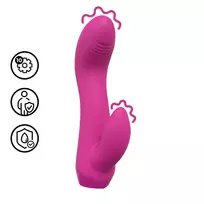 Mini Curved Rabbit Vibrator Pink - Dual Motor Silicone Massager