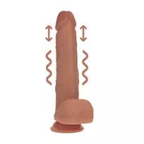 Dual Density Silicone Vibrating Thrusting Model 20.3cm Tan
