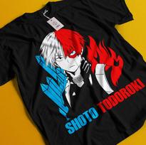 Shoto Todoroki T-Shirt My Hero Academia Bakugo Katsuki Tee Anime Dabi Deku Shirt XL red