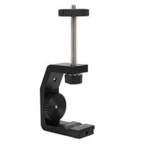 Desk Camera Mount Stand Aluminum Tabletop Desk C Clamp Light Stand with 1 4in Screw(Large CClamp ) black