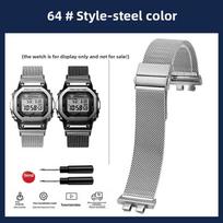 Milanese Weaving Watchband For Casio G-Shock GMW-B5000 Solid Stainless Steel Metal Watch Strap Modification Bracelet Accessories GMW-B5000 gray