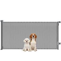 Retractable Safety Gate for Dogs Extendable up to 180 cm Wide for Stairs and Doors Gray 189 x 9 x 93 cm