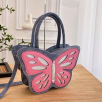 Y2K Streetwear Fashion Dark Spicy Personality Sweet Cool Handbag Crossbody Bag for Women Cute Butterfly Bag 27*17*8cm mėlyna