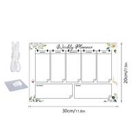 3D Akrilinė nuvaloma savaitės planavimo lenta 80cm white rope with hooks white