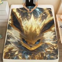 Eevee (Pokémonas)  Spausdintas flanelinis pledas, Aukštos kokybės, Patogus visais metų laikais, Namų dekoras, Šiluma ir jaukumas 80cm x 120cm beige