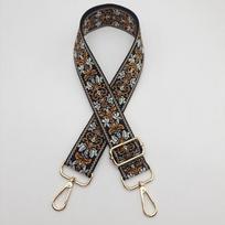 New Jacquard Women's Bag Strap One Shoulder Oblique Span Women's Bag Parts Accessories Replacement Strap Adjustable Bag Strap Golden Hook