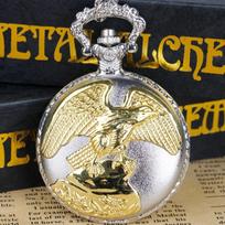 Hot Bronze Vintage Eagle Quartz Pocket Watch Simulated Pendant Necklace Fob Chain Is The Best Gift For Women And Men auksinė