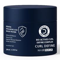Dermistry Keratin Curl Defining Hair Mask with Hyaluronic Acid Protein Arginine for Curly Dry & Frizzy Hair Deep Hydration Curl Retention & Moist black