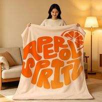 Drink A-APEROLS-L Throw High-Density Short Plush Blanket Soft Skin-Friendly for Sofa Nap Air-Conditioned Room Size: 75*100cm, Weight: 230 GSM