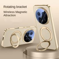 Sukamas Metalinis Magnetinis Laikiklis Laikiklis Objektyvo Plėvelės Apsauga Dėklas For Honor Magic 8 Pro magic8 Plonas Odinis Dangtelis Honor Magic8 Pro auksas