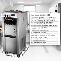 VEVOR S20B 20L Small Ice Cream Maker Machine Business Low Price Ice Cream Machine Maker Commercial