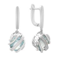Sidabriniai auskarai su natūraliu topazu 11.96ct (2179719) šviesiai dangaus mėlyna spalva