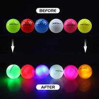6 vnt. LED šviečiantys golfo kamuoliukai naktiniai LED golfo kamuoliukai šviečiantys golfo kamuoliukai įvairiaspalvis