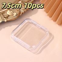10/20PCS Press-On Nail Storage Acrylic Boxes Transparent Clear Nail Boxes Jewelry Storage Tool Accessories beige