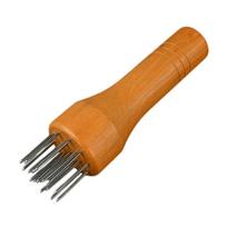 Heavy Duty Meat Tenderizer Tool Stainless Steel with Wooden Handle for Tenderizing Chicken Veal Steak geltona