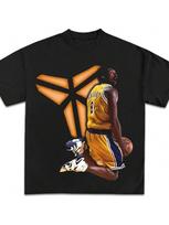 Kobe Mamba Sign Dunk Grafiniai marškinėliai Aukščiausios kokybės Sunkūs krepšinio marškiniai Suaugusiems ir Vaikams S juoda