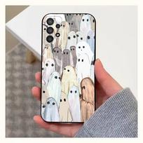 Lovely ghost Case For Samsung S21,S9,S22,S25,S20,S10,Plus,Ultra,S24,S23,FE,Lite,Soft Silicone Black SamsungS24 gray