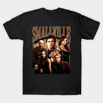 Men Black Print T-shirt Smallville No-Cut Transfer Paper Print Cotton Tshirt S įvairiaspalvis