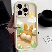 Cute corgi butt Phone case iPhone 15 Pro Max 11 12 13 16 14 Plus Silicone Shockproof Case Lens protector shell iphone 16 Pro gray