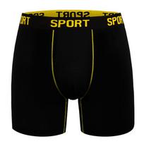 Men's Sports Fitness Body Sculpting Long Underwear 4-Corner Shorts yellow