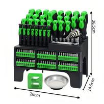 118-Piece Magnetic Precision Screwdriver Set with Non-Slip Handles, Chrome Vanadium Steel, Magnetic Suction, and Plastic Holder green