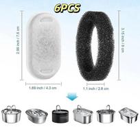 Pet Water Fountain Replacement Filters with Activated Carbon Sponge Pre Filters Compatible with Most Brand Pet Fountains 6PCS balta