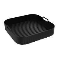 26cm oro gruobuvės silikoninė forma Moulinex Easy Fry XL paviršiui, daugkartinio naudojimo, oro gruobuvės silikoninis padėklas, konteineris, aksesuaras, lengva valyti juoda