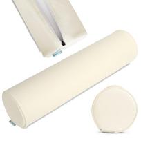 Apvali masažo pagalvėlė Habys Satin Comfort 15×60 cm, dramblio kaulo spalvos