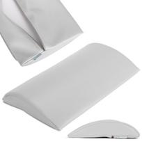 Pusapvalė juosmens masažo pagalvėlė Habys Satin Comfort 40×25×5 cm kieta, šviesiai pilka