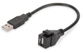 Digitus USB 2.0 Keystone Module, USB-A Male to USB-A Female (black, with 16cm cable)