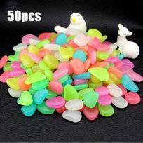 50/100/300pcs Glow in the Dark Garden Pebbles Glow Stones Rocks for Walkways Aquarium Decor Plants Garden Yard Luminous Stones 50pcs Blue
