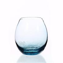 Japan Style Blue Ice Cracks Whisky Rock Glass Carve Sakura Patterns Artwork Big Belly Egg Shape Stemless Wine Cup Drinks Tumbler 550ml white