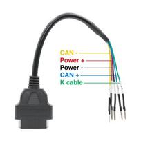 Car Obd2 Diagnostic Adapter Obd2 Connector Jumper Interface Extension Cable Tool Auto Extension Cable 16Pin Can +- K Line 1pcs