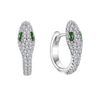 Deimantu puoštos gyvatės ausies manžetės auskarai S925 sterlingų sidabro S925 Sterling Silver white
