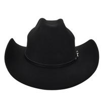 Cowboy hat top hat yellowstone jazz ancient black woolen jazz hat flat brim large brim hat cotton M（56-58cm） black