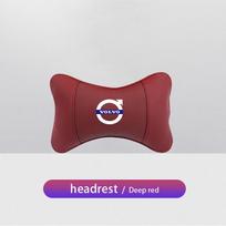 Volvo Car Neck Pillow Leather Breathable Soft Headrest Accessories For S80 T6 R S60 XC90 V70 C30 V50 V60 XC60 V40 S90 XC40 FH500 RU1 brown