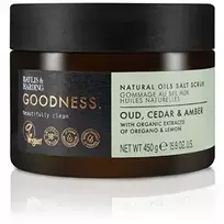 Baylis  AND  Harding Natural Oils Salt Scrub ( Oud, Cedarwood  AND  Amber ) - Body Scrub 450.0g