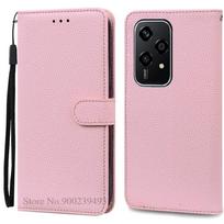 Dėklas Honor 200 Lite Piniginė Atverčiamas Odinis Dėklas Honor 200 Lite 5G Dėklas Telefonas Coque Fundas Honor 200Lite Dėklo Viršeliai Honor 200 Lite 5G rožinė