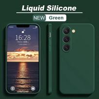 „Samsung Galaxy S24 Plus S23 Ultra S22 S20 FE A51 52“ minkštas smūgiams atsparus dėklas „Galaxy S24 S23 S22 S21“ skysto silikono telefono dėklas For Galaxy S20 tamsiai žalia spalva