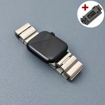 Luxury Titanium Band For Apple Watch Ultra 2 49mm Series 10 9 8 7 46mm 45mm Metal Bracelet Correa for IWatch SE 6 5 4 44mm Strap 44mm sidabras