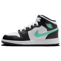 Air Jordan 1 Mid GS Green Glow Kids Sneakers White Black DQ8423-103 39 gray