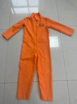 Orange Prisoner Costume: Adult Halloween Cosplay Uniform for Men S gray