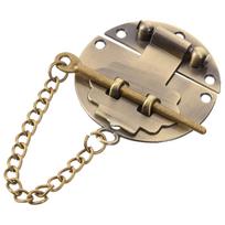 Vintage Jewelry Case Hasp Lock Wooden Box Hasp Buckle Decorative Gift Box Hasp Lock With Chain Alloy Round Clasps And Chains China Mainland beige