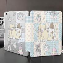 Two kittens for iPad Pro 11 inch Y folded edge sticker, tablet protective case with pen slot iPad Pro13 inch ipad mini6 8.3inch (2021)-8 white